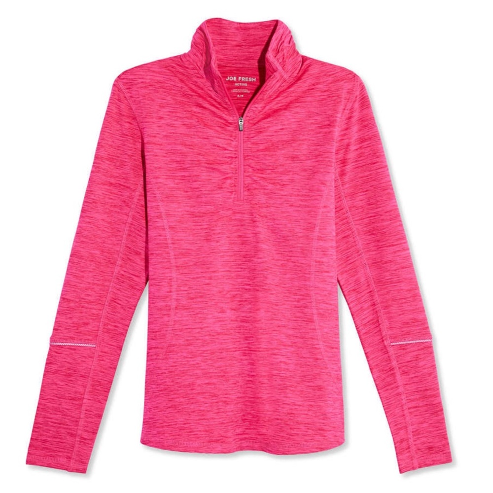 NWT Joe Fresh mock neck zip up in pink size M